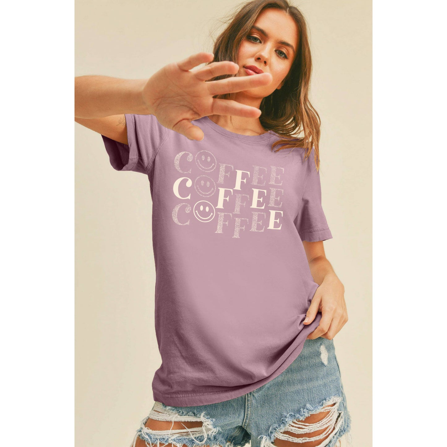 Coffee Happy Face Graphic Tee