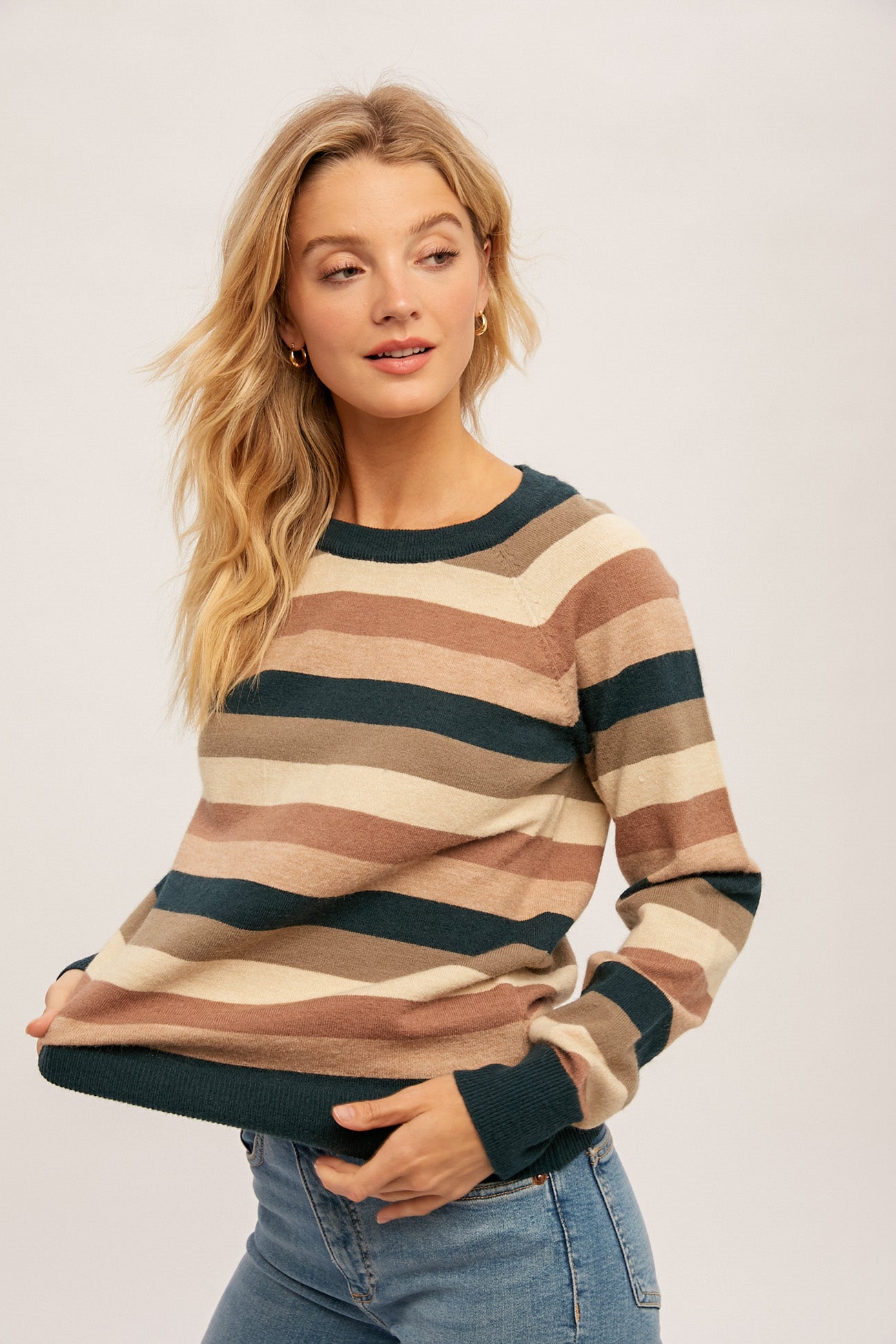Multi striped color sweater