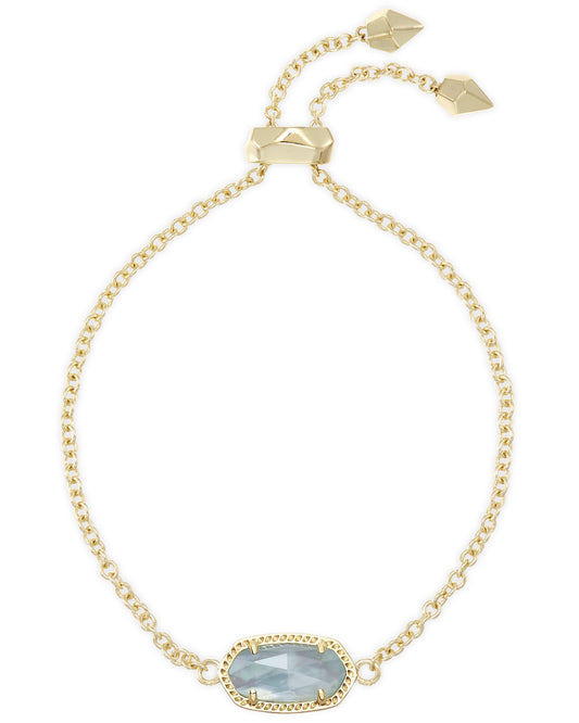 Elaina Gold Delicate Chain Bracelet Gold Light Blue Illusion