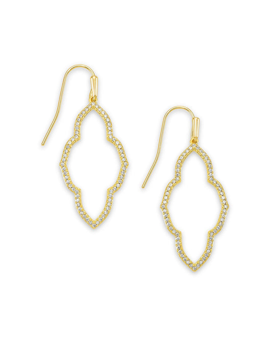 Abbie Small Open Frame Earrings Gold Metal