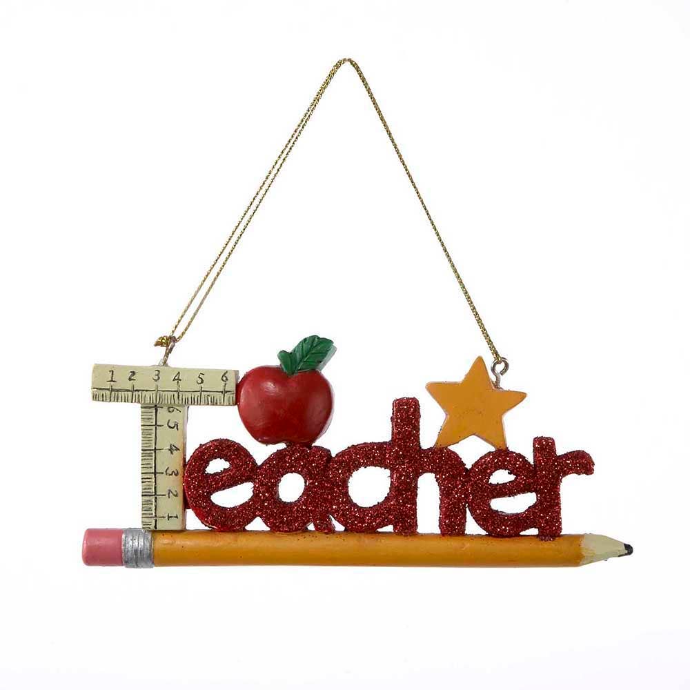 5" Resin "Teacher" Wording Ornament