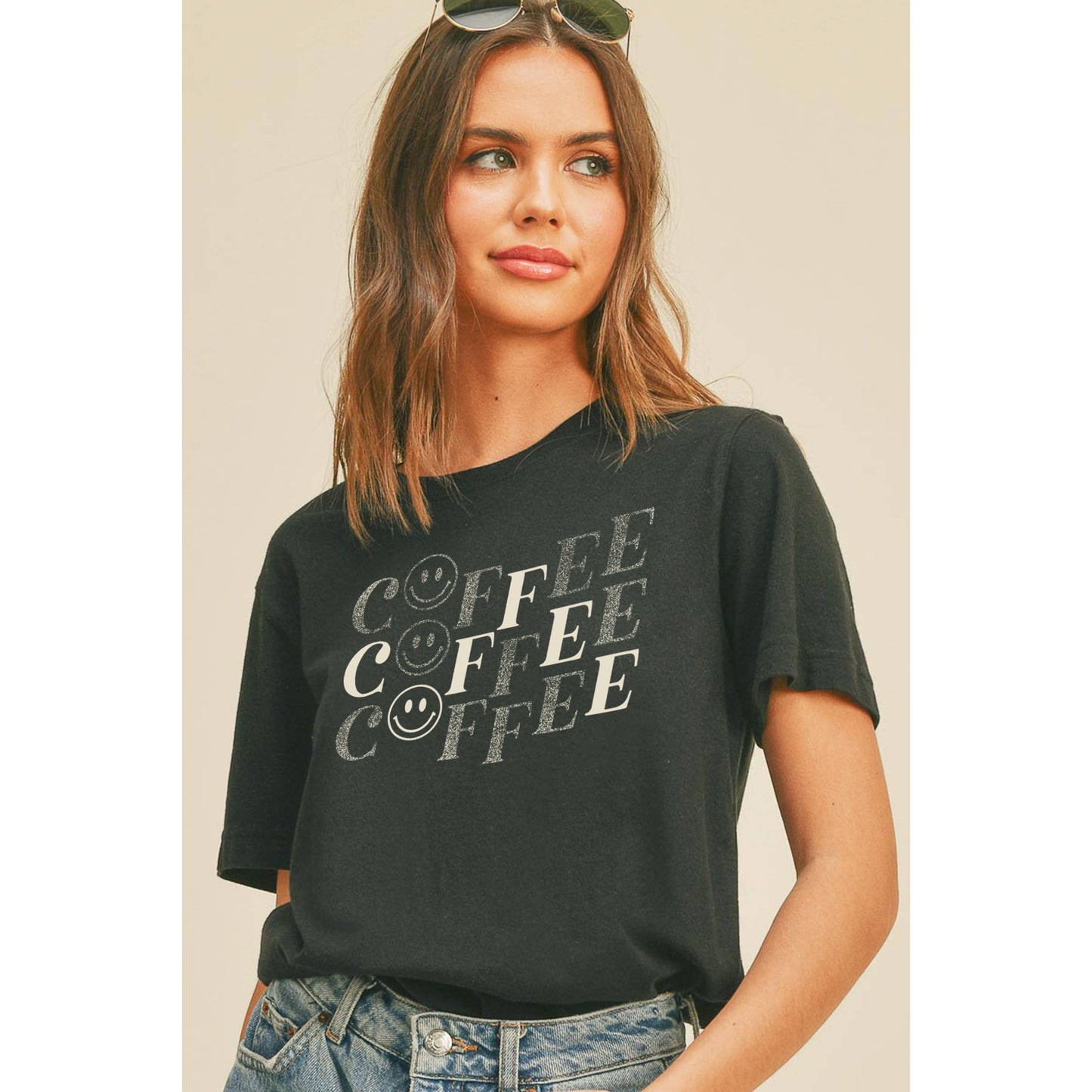 Coffee Happy Face Graphic Tee