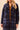 Knit Plaid Notch Collar Shacket