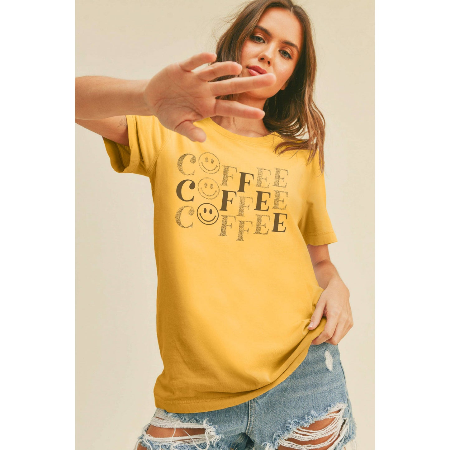 Coffee Happy Face Graphic Tee