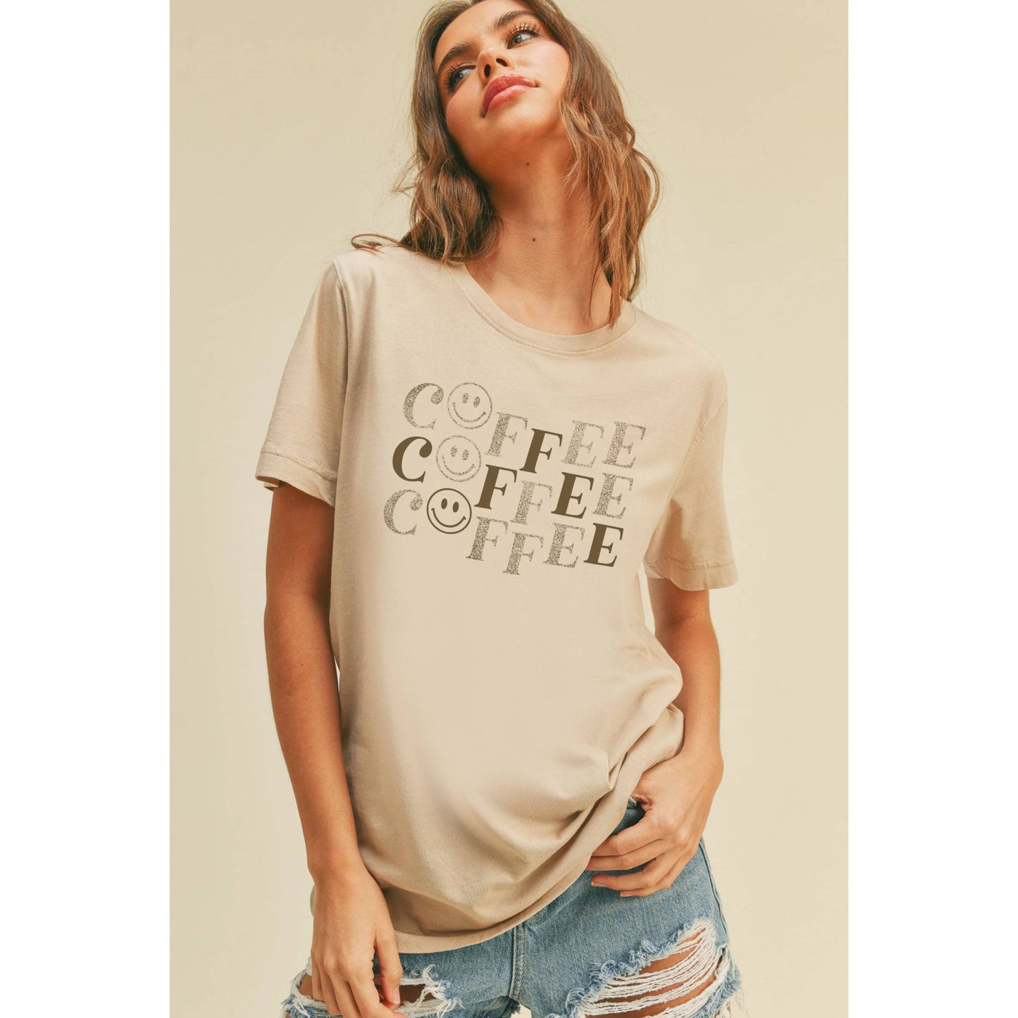 Coffee Happy Face Graphic Tee