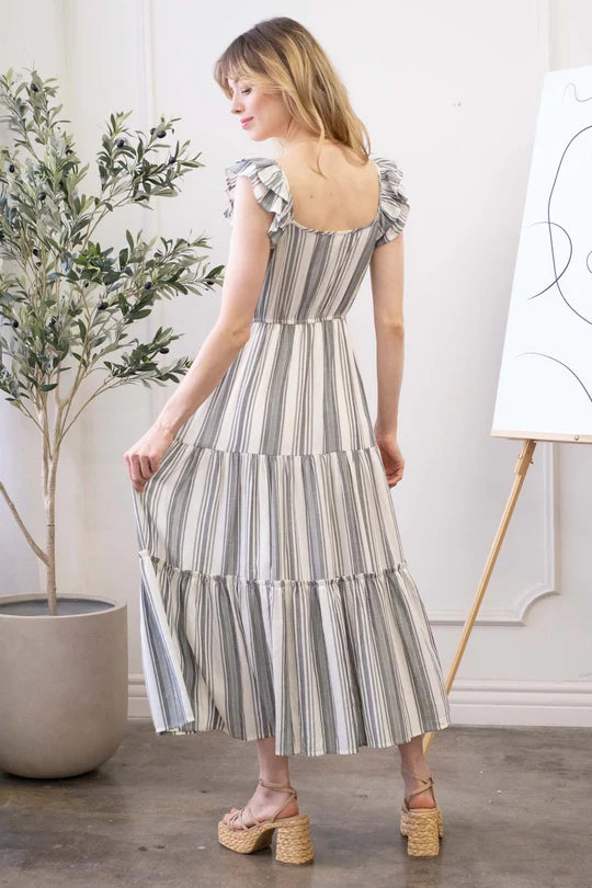 Striped sleeveless maxi dress