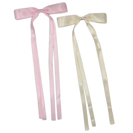 Bow Clip Set - Pink
 + Cream