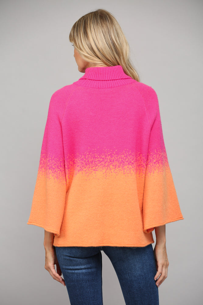 Color Block Turtleneck Sweater