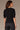 Pleated Elbow Sleeve Round Neck Banded Hem Sweater Top With Scallop Edge Detail