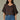 Dolman Roll Cuff Sleeve V-Neck Shirttail Hem Woven Top