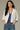 Long Sleeve Roll Tab Open Front Jacket W/ Cinched Back Hem