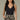 Sleeveless Double V- Neck Shirtail Hem Knit Tank W/ Lace Detail