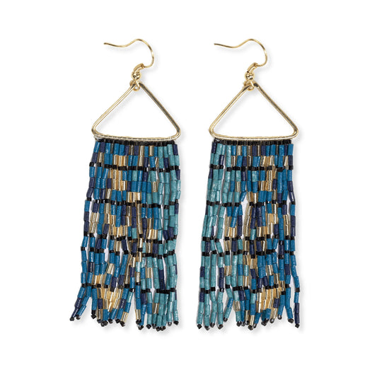 Patricia mixed luxe bead gradient fringe earrings mint