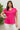 PLUS V NECK LACE TRIM RIB KNIT TOP - FUCHSIA