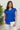 PLUS V NECK LACE TRIM RIB KNIT TOP - ROYAL BLUE