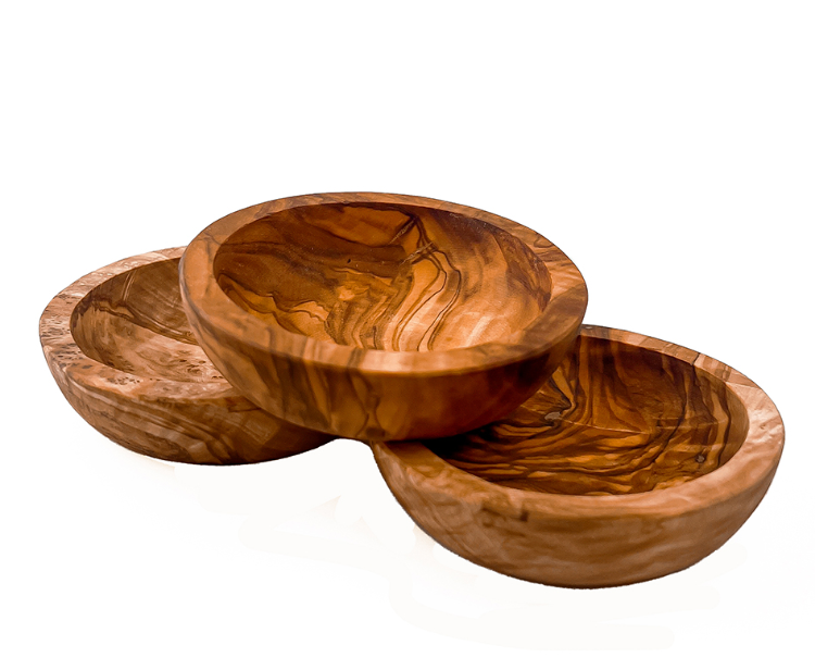 Dipping Bowl St (x3) Olive Wood