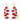 Delilah poppies beaded fringe earrings hot pink/red