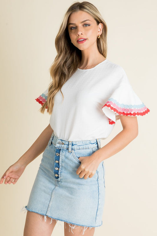 Flutter Sleeve Top with sleeve details