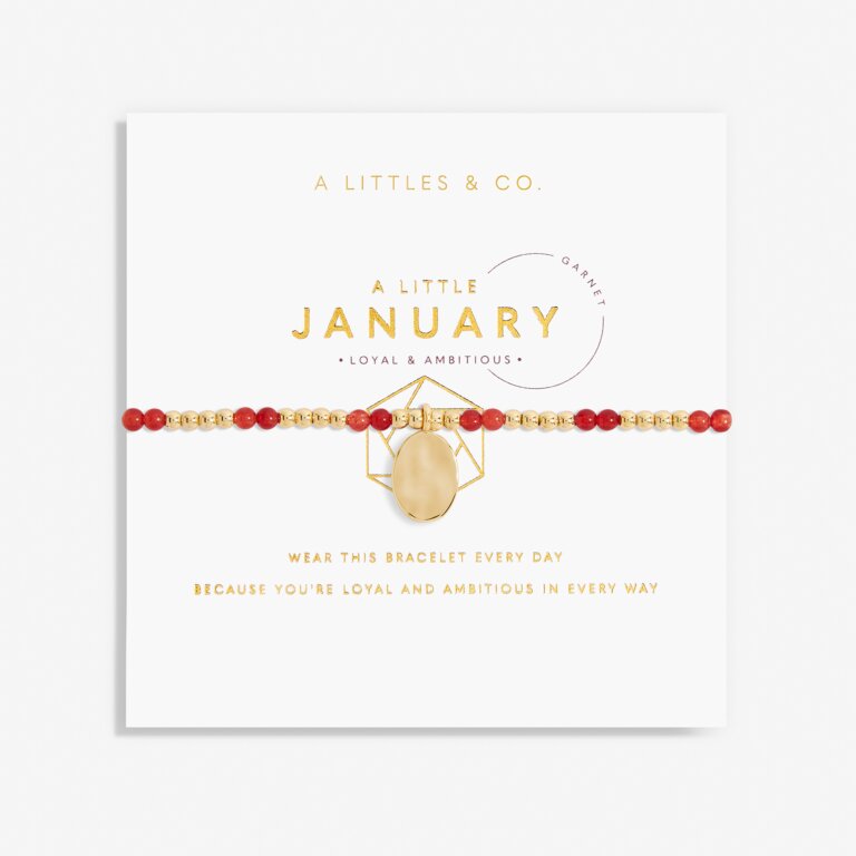 January A Little Birthstone Gold Bracelet