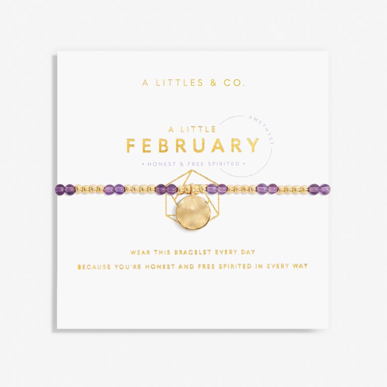 Birthstone A Little February Bracelet in Gold-Tone Plating