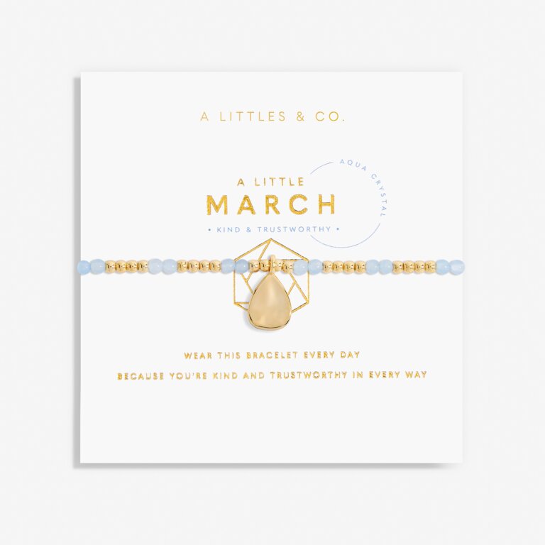 March A Little Birthstone Gold Bracelet