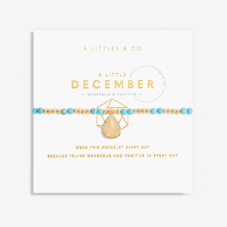 December A Little Birthstone Gold Bracelet