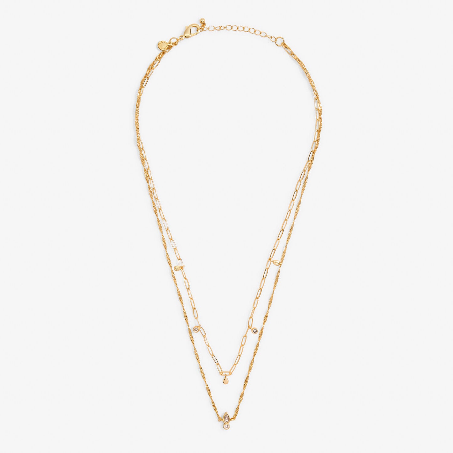 Stacks Of Style Organic Shape Necklace in Gold-Tone Plating