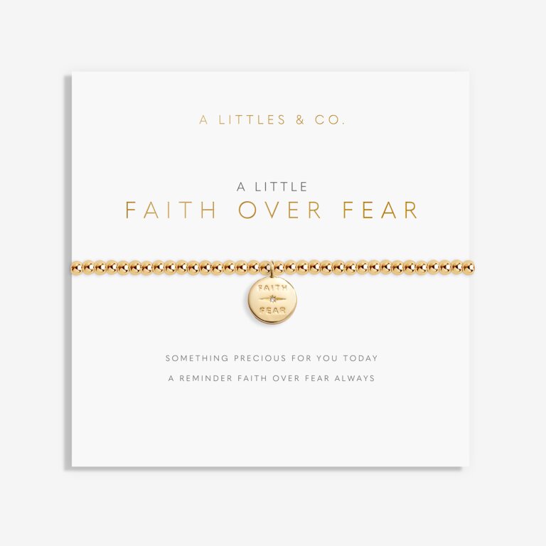 a Little Faith Over Fear Gold Plated Bracelet