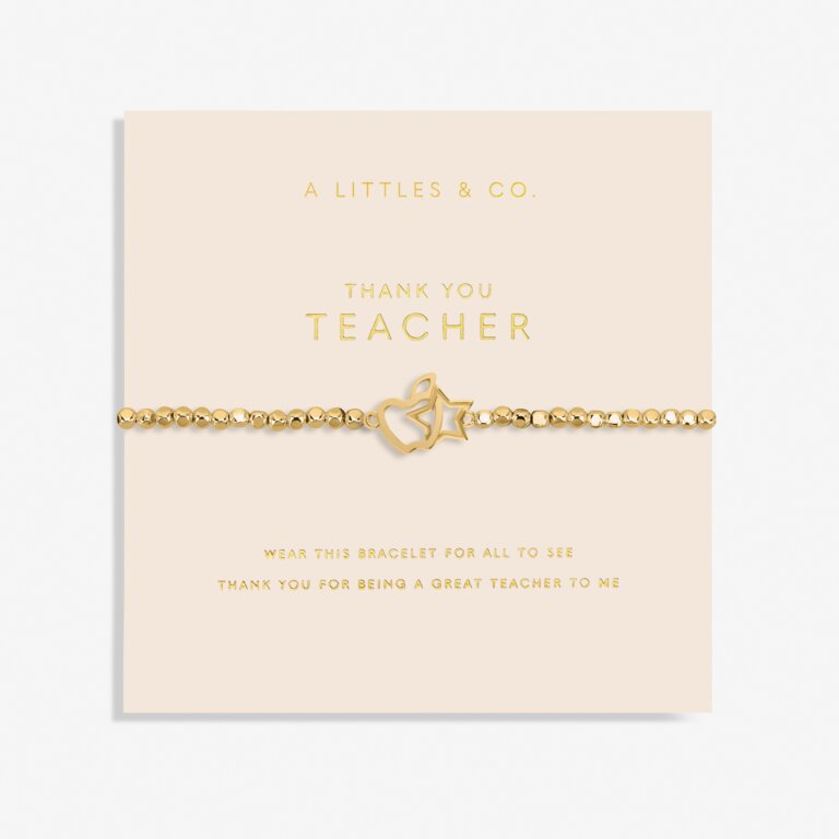 a Little Thank You Teacher Gold Plated Bracelet