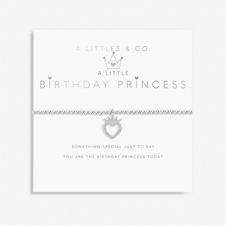 Children's A Little 'Birthday Princess' Bracelet in Silver Plating