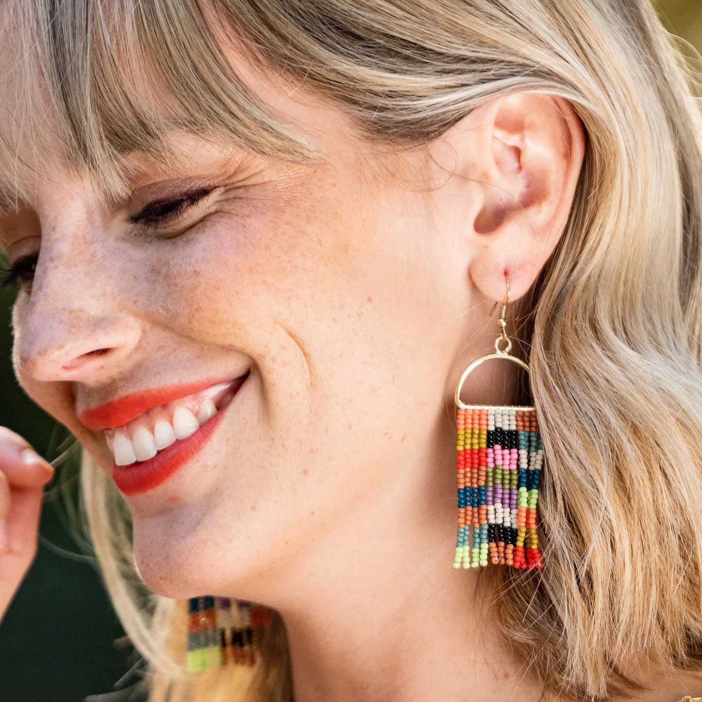 Allison checkered earrings multicolored