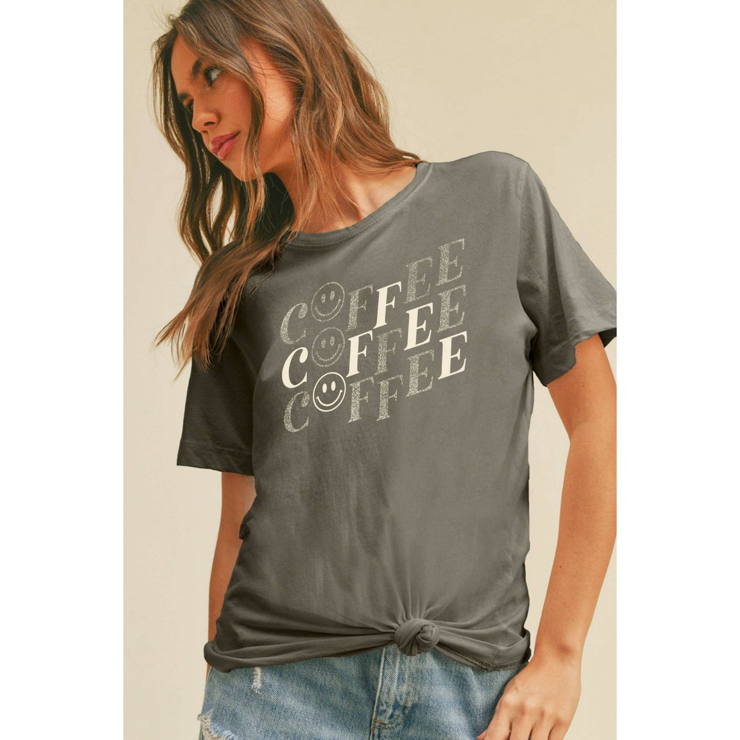 Coffee Happy Face Graphic Tee