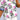 Floral Colorblock Stripe Knot Bubble Sleeve Blouse