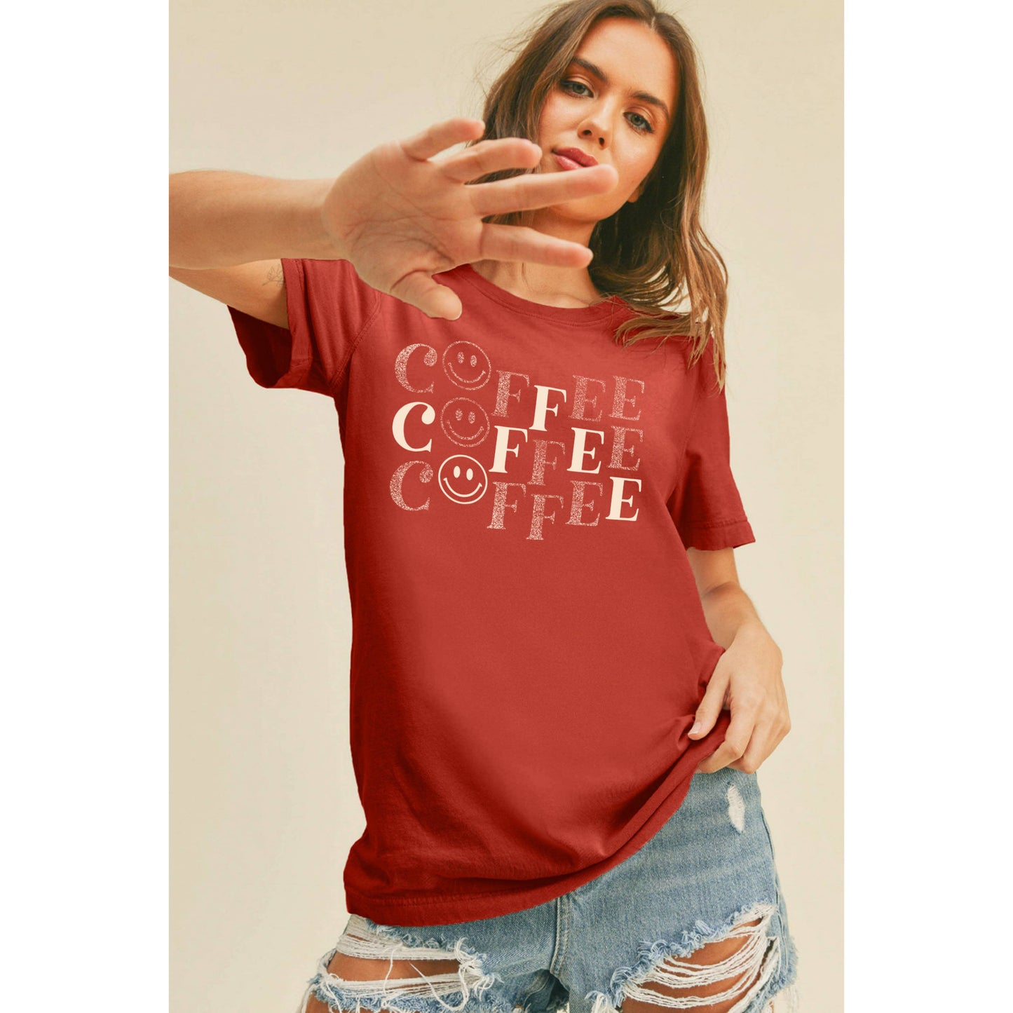 Coffee Happy Face Graphic Tee