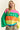 MULTI-STRIPED SMILEY FACE WIDE OPEN SLEEVE SWEATER TOP PINK GREEN MULTI