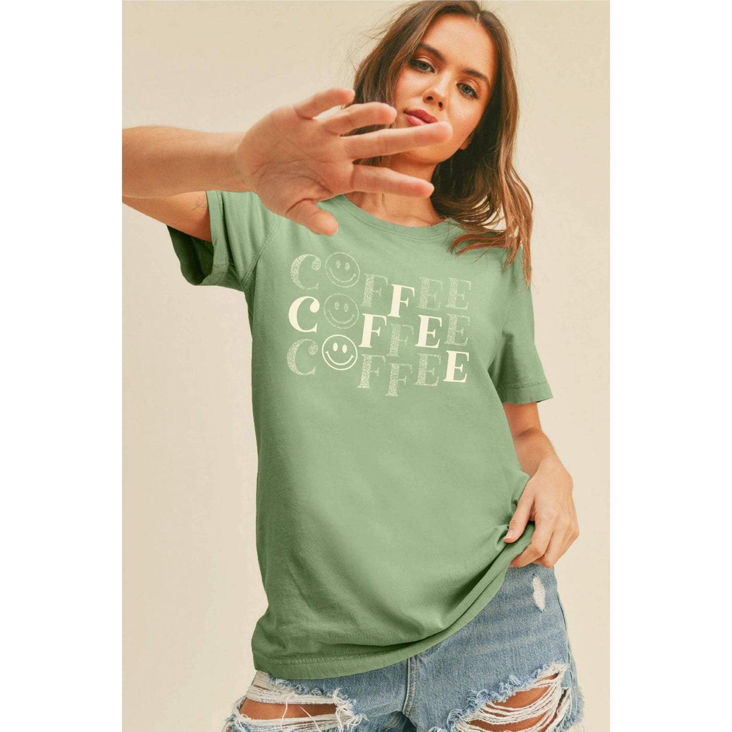 Coffee Happy Face Graphic Tee