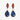 Lizzie Two Color Dangle Earrings Navy