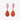 Lizzie Two Color Dangle Earrings Red