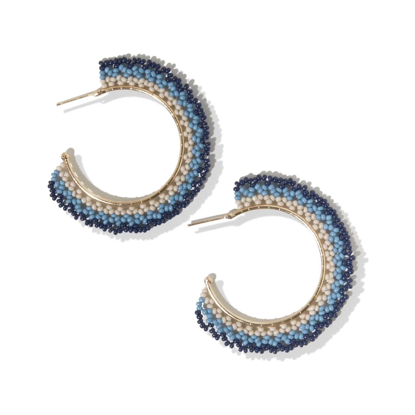 Eve ombre beaded hoop earrings navy