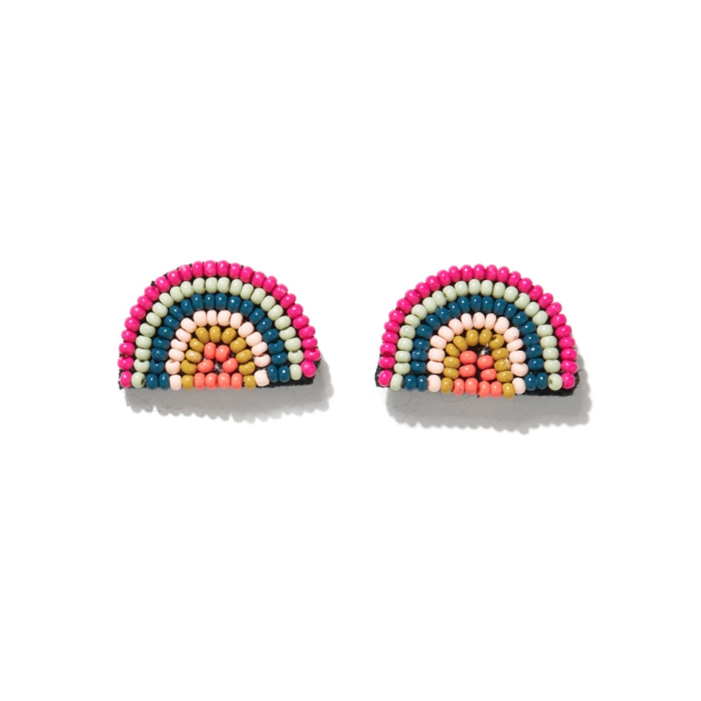 Sophia rainbow beaded post earrings rainbow