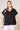 Roselyn V-Neck Drop Shoulder Cotton Knit T-Shirt Curve Black