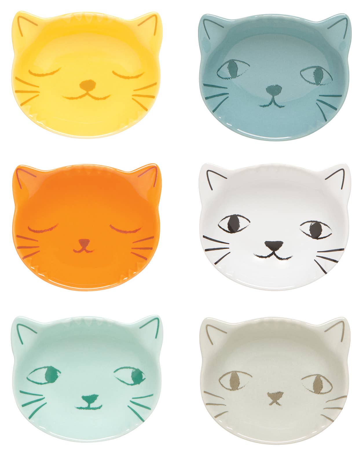Purrfect Shaped Pinch Bowls Set of 6