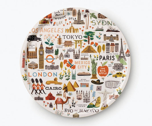 Bon Voyage Bent Plywood Round Tray